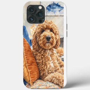 Etui iPhone 13 Pro Max Amoureux du Doodle à l'aquarelle