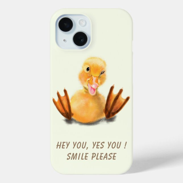 Coque iphone amusant avec canard Jaune - Smile (Verso)