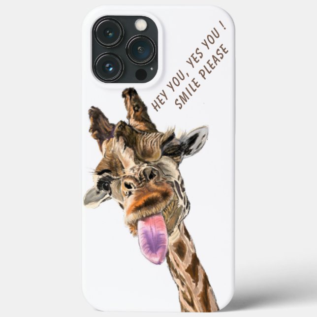 Coque iphone amusant avec Giraffe Joueuse Texte pe (Verso)