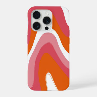 Coque iPhone 15 Pro Amusant tourbillon coloré orange et rose Groovy