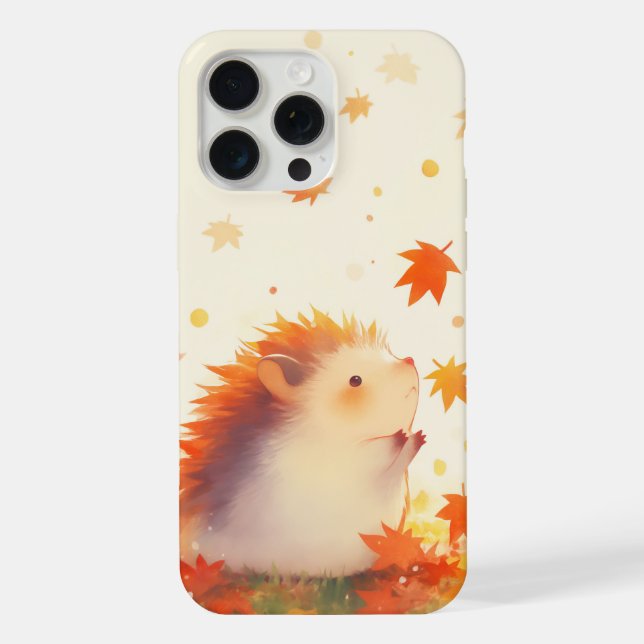 Coque iPhone Amusement d'automne du hérisson (Verso)