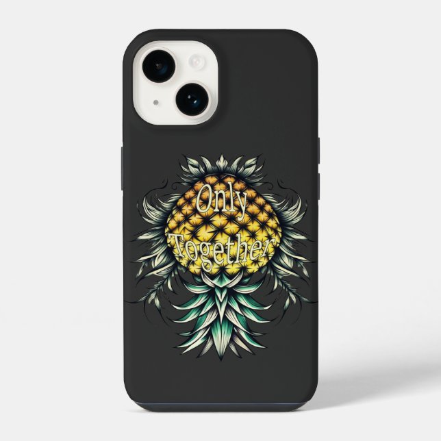 Coque iPhone Ananas à l'envers seulement ensemble deux (Verso)
