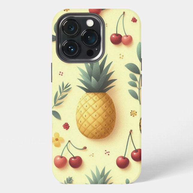 Coque iPhone Ananas et Cerises (Dos)