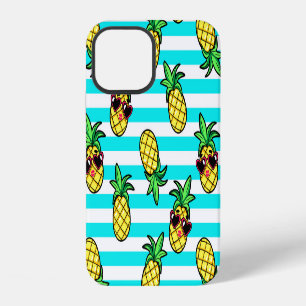 Coque iPhone 12 Ananas Tropical : Motif de lunettes de soleil Retr