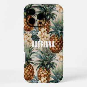 Coque iPhone 16 Pro Max Ananas tropicaux Floral