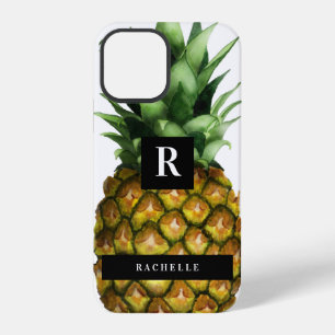 Coque iPhone 12 Pro Ananas & Votre Nom & Monogramme
