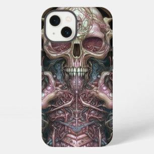Etui iPhone 13 Anatomie Surréaliste Crâne Horreur Art Sci-Fi