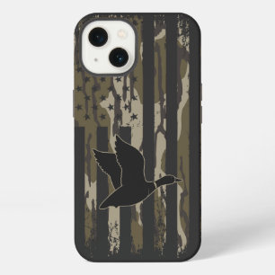 Etui iPhone 13 Ancien Camo Chasse au canard American USA Drapeau
