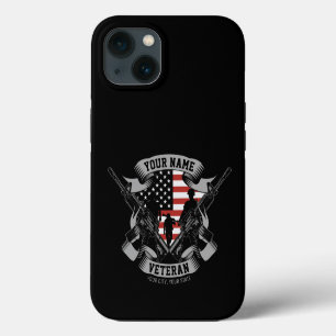 Etui iPhone 13 Ancien combattant américain personnalisé Fière Vet
