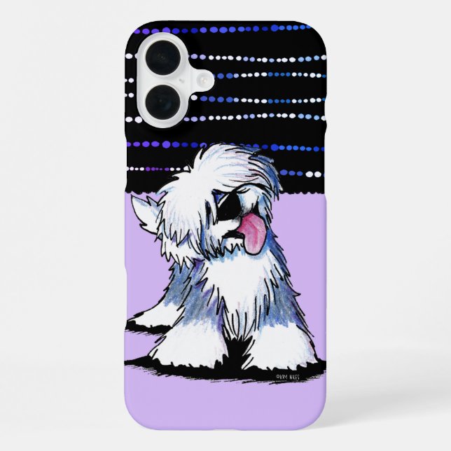 Coque iPhone Ancienne carte de note vierge de Sheepdog (Verso)