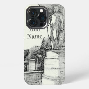 Etui iPhone 13 Pro Ancienne fontaine dans le parc avec sculpture de g