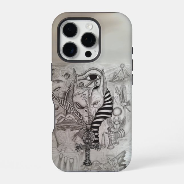 Coque iPhone Anciens Aliens, Anubis (Verso)