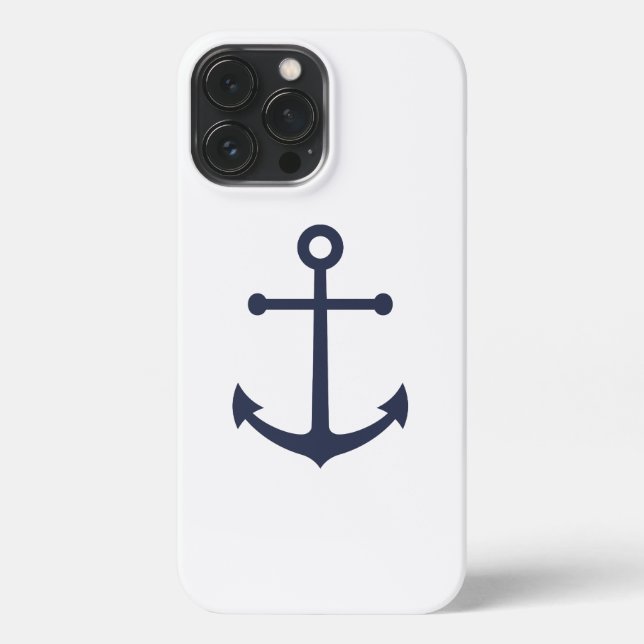 Coque iPhone Ancre bleue marine (Verso)