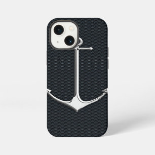 Etui iPhone 13 Mini Ancre Chrome sur Décoration de Style Nautique en N