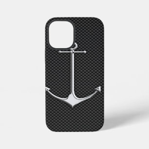 Coque iPhone 12 Mini Ancre Chrome sur Lifestyle Nautique en Fibre de Ca