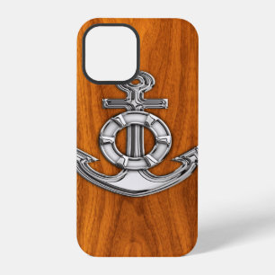 Coque iPhone 12 Pro Ancre de style de chrome de sauveteur sur le
