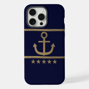 Coque iPhone 15 Pro Max Ancre dorée, symboles de l'amour .