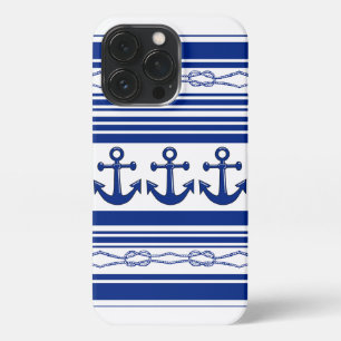 Etui iPhone 13 Pro Ancres Nautiques Cordes Et Traces