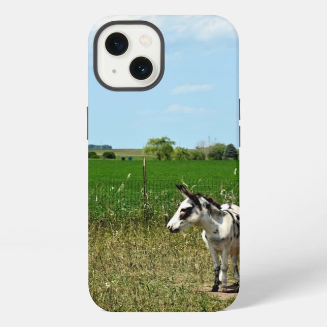 Coque iPhone Âne dans un champ (Verso)