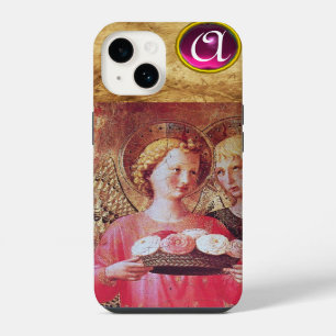 COQUE POUR iPhone 14 ANGE AVEC MONOGRAMME DE ROSES