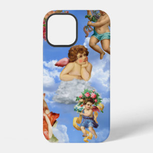 Coque iPhone 12 ange chérubin nuages antique céleste victorien