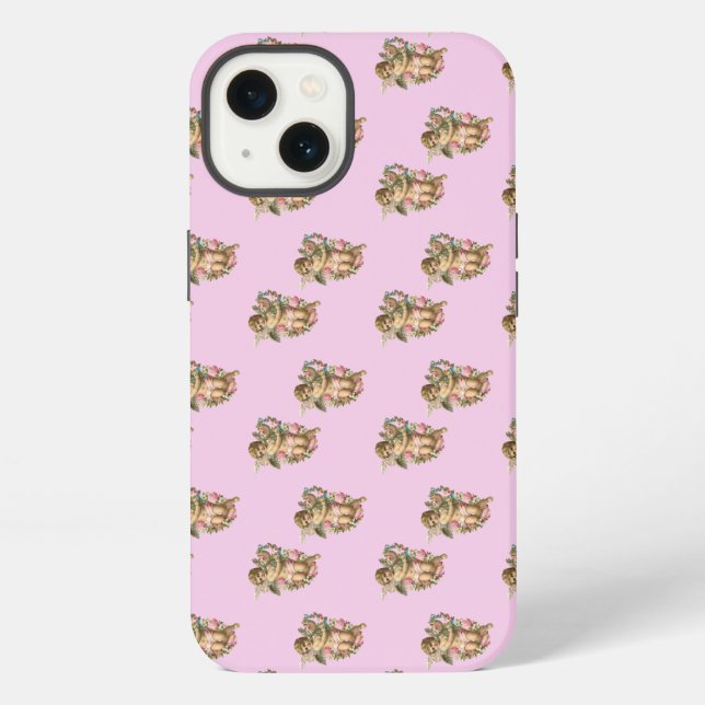 Coque iPhone ange chérubin rose (Verso)