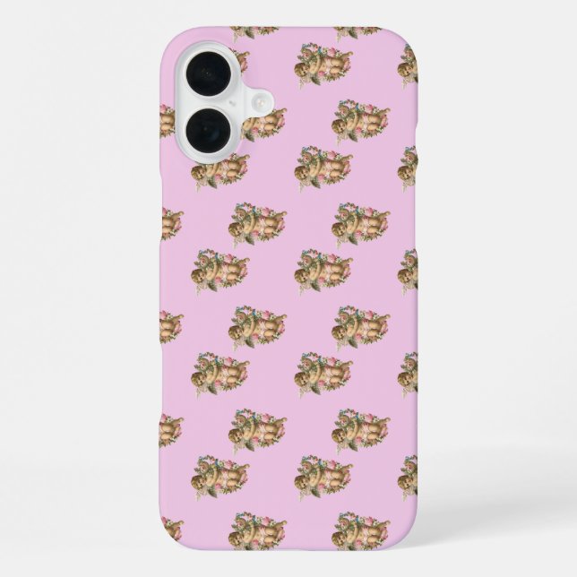 Coque iPhone ange chérubin rose (Verso)