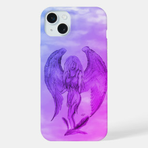Coque iPhone 15 Plus Ange dans le style de tatouage