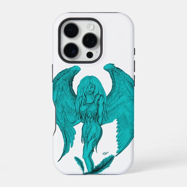 Coque iPhone Ange , Dessin au crayon (Verso)