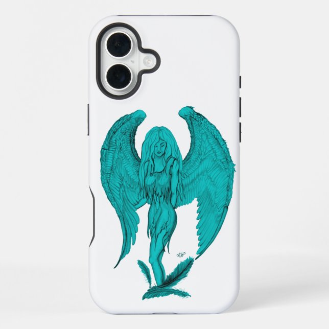 Coque iPhone Ange , Dessin au crayon (Verso)