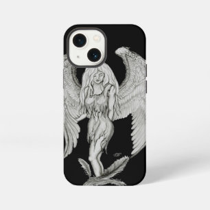 Etui iPhone 13 Mini Ange - Dessin noir et blanc