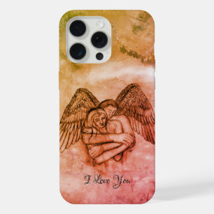 Coque iPhone 15 Pro Max Ange Éros dans l'amour, je t'aime