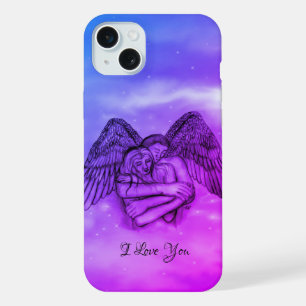 Coque iPhone 15 Plus Ange Éros en amour, je t'aime