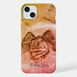 Coque iPhone 15 Plus Ange Éros en amour, je t'aime