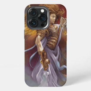 Etui iPhone 13 Pro Ange guerrier de protection en aquarelle lavande