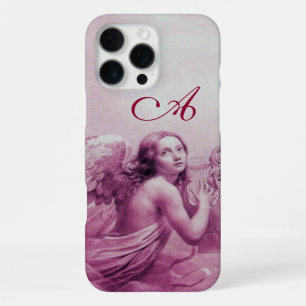 Coque iPhone 16 Pro Max ANGE JOUER LYRA SUR LES NUAGES Pink Monogramme