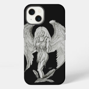 Etui iPhone 13 Angel - Design noir et blanc