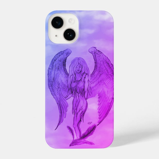 Coque iPhone Angel en style tatouage (Verso)