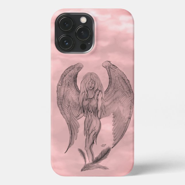 Coque iPhone Angel en style tatouage (Verso)