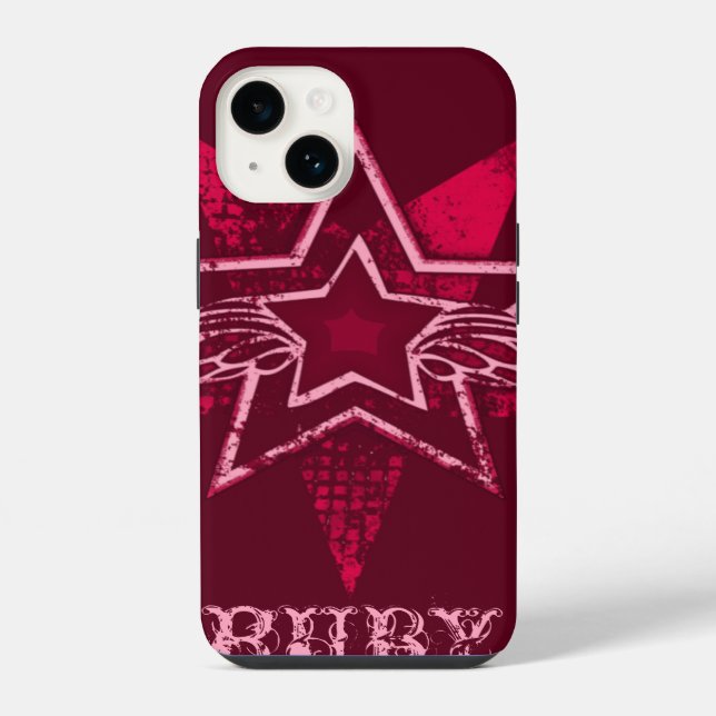 Coque iPhone Angel Star nom personnalisé ruby rouge (Verso)