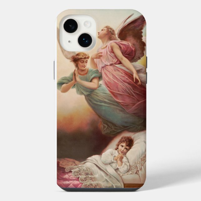 Coque iPhone Anges gardiens avec enfant (Verso)