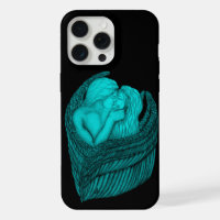 Anges qui s'embrassent, design noir et vert