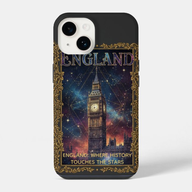 Coque iPhone Angleterre Cosmique Big Ben Art Céleste (Verso)