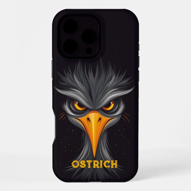 Coque iPhone Angry Otrich Black (Verso)