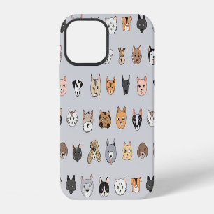 Coque iPhone 12 Animal Fun : chats chiens mélange doodle