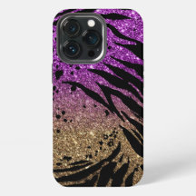 Animal Print on Purple & Gold Glitter