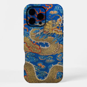 Coque iPhone 16 Pro Max Animal spirituel du dragon impérial chinois doré