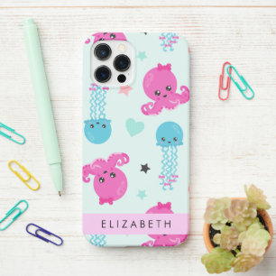 Coque iPhone 12 Pro Animaux de mer, poulpe, méduse, Coeurs, Votre nom