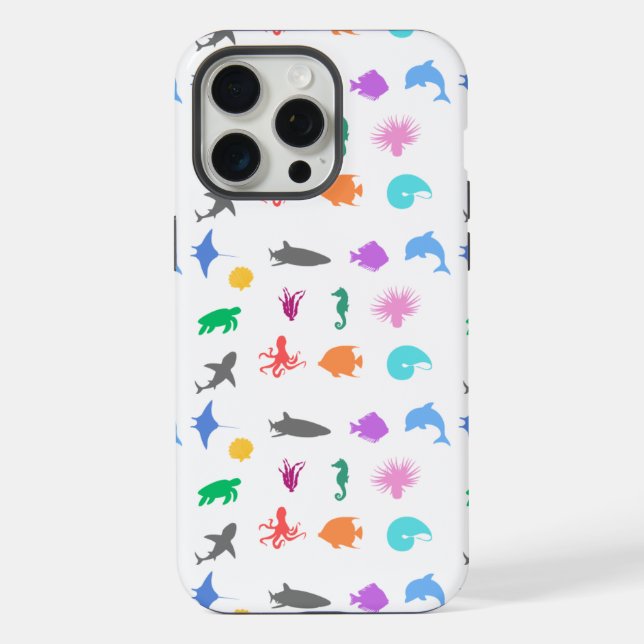 Coque iPhone Animaux marins à motifs (Verso)