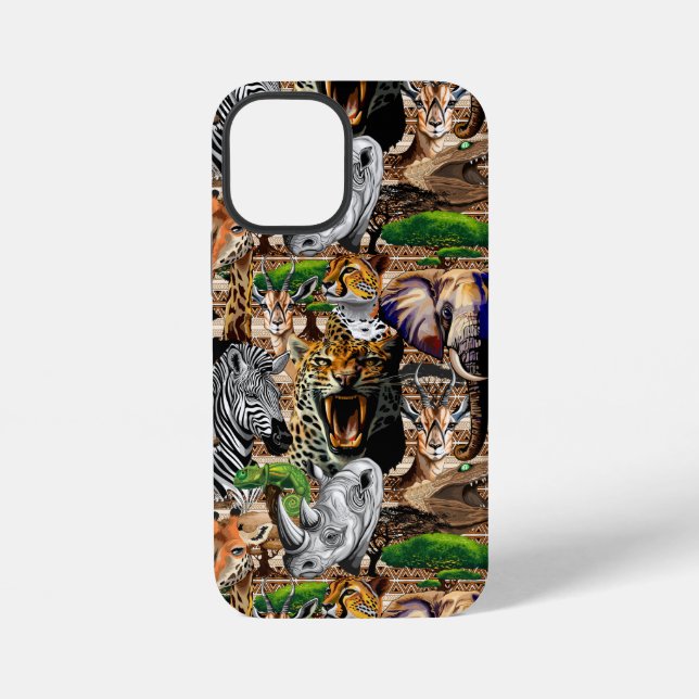 Coque iPhone Animaux sauvages de la Savane africaine (Verso)